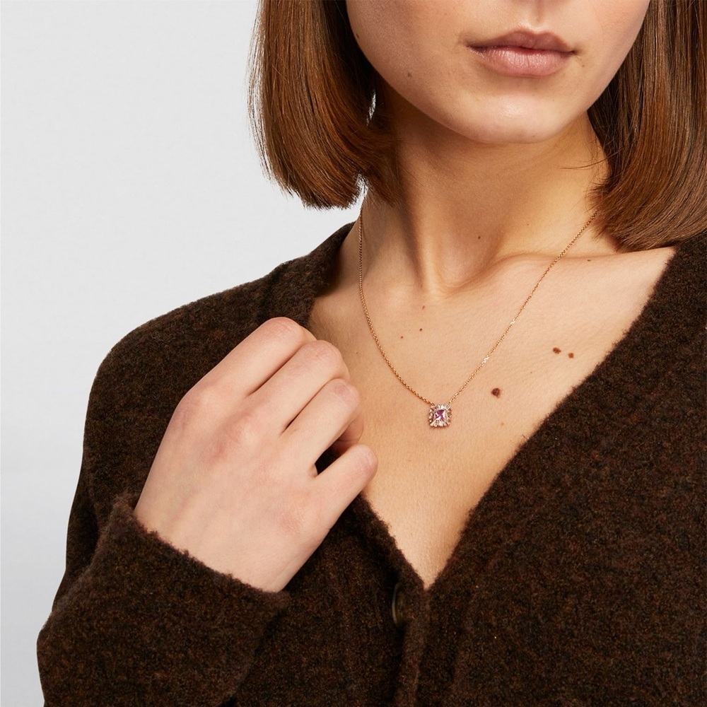 18k rose gold Suzanne Kalan ‘Spark’ pink sapphire necklace - Picture 4 of 11